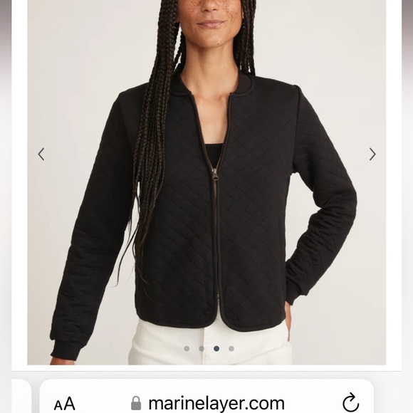 Marine Layer corbet quilted bomber jacket Black - Picture 4 of 6
